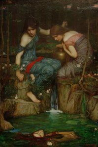 オルフェウスの頭を見つけるニンフ 作： John William Waterhouse