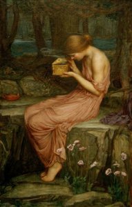 ゴールデンボックスを開くプシュケ 作： John William Waterhouse