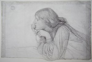 ロザリオを持つ女性像の習作 作： John William Waterhouse