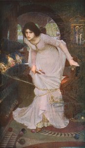 ランスロットを見るシャロットの女性、1894年、c1930。 作： John William Waterhouse