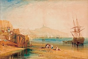 「早朝のスカボローの眺め、カニを追いかける子供たち」ジョセフ・マロード・ウィリアム・ターナー（1775-1851）作、1810年頃の南オーストラリア美術館アデレード、オーストラリア 作： John William Waterhouse