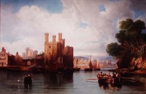 Caernarvon城 作： John Wilson Carmichael