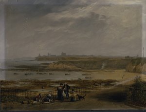 Tynemouth方面を望むCullercoats - Ebb tide 作： John Wilson Carmichael