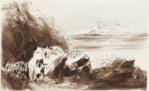 ハンニバルファーストシーズイタリア（ペンとインクと紙に鉛筆（灰色）） 作： John Wilson Carmichael