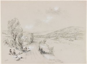 リドリーホール、バードンミル、1837年（紀元前と紙に鉛筆） 作： John Wilson Carmichael