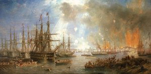 スヴェーボルグの爆撃（フィンランド、8月9日 作： John Wilson Carmichael