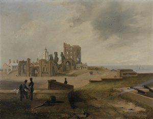 東側から見たタインマス・プライオリー（Tynemouth Priory 作： John Wilson Carmichael