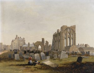 東側から見たタインマス・プライオリー（Tynemouth Priory 作： John Wilson Carmichael