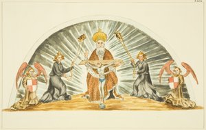 カニングス礼拝堂の祭壇画（鉛筆・水彩・紙 作： John Withers