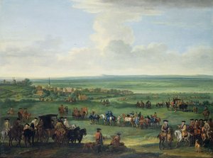 ジョージ1世（1660-1727）、ニューマーケット、1717年10月4日または5日、1717年頃（キャンバスに油彩） 作： John Wootton