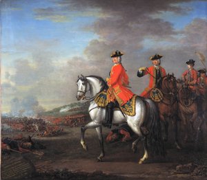 デッティンゲンの戦いでのジョージ2世（1683-1760）、カンバーランド公爵とロバートとの共闘、第4代伯爵、1743年6月27日、1743年頃