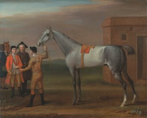 Lampreia, com seu proprietário, Sir William Morgan, em Newmarket 作： John Wootton