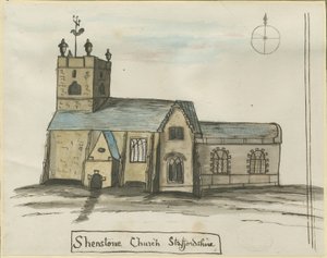 シェンストーン教会：水彩画、nd [1784]（絵画）