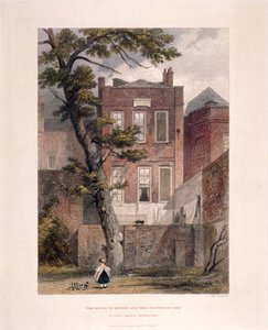 1851年、ロンドン、ウェストミンスターのペティ・フランスにあるミルトンの邸宅の眺め 作： John Wykeham Archer