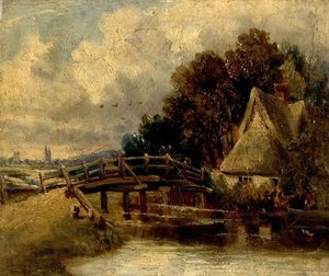 イーストバーグホルト、サフォーク近くのストゥールで 作： John Constable