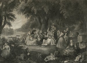 7月4日のピクニック、1864年頃（混合法彫刻）