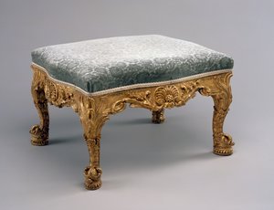 スツール、1757年頃（ライムウッド、金箔、室内装飾品）