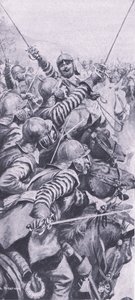 エッジヒルの戦いでの騎兵隊の関与、1642年10月23日、イギリスと陸海の戦い1915年のイラスト
