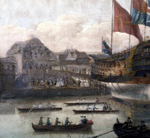 デプトフォードドックヤードで発射、1750年頃（264190の詳細） 作： John the Elder Cleveley
