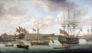 デプトフォードドックヤード、1750年頃に進水 作： John the Elder Cleveley