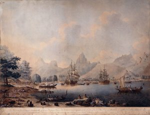 モーレアの眺め、1787 作： John the Younger Cleveley