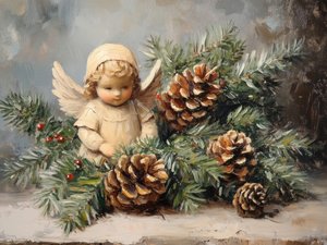 クリスマスの天使の松ぼっくり 作： 