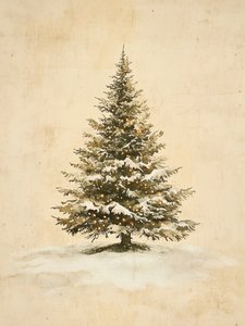 雪の降るクリスマスツリーのイルミネーション 作： 