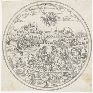 ダイアナとエンディミオン ボウルの底: 聖書と神話のシーンのある風景 (シリーズ タイトル) 作： Jonas Silber