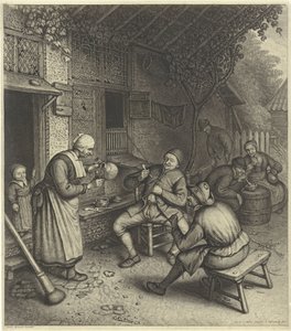 旅館前のテラスの農家 作： Jonas Suyderhoef