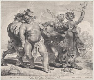 バッカスの酔い、1630～57年、1630～57年。 作： Jonas Suyderhoef