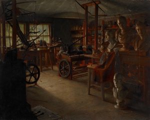 ジェームズ・ワットの仕事部屋、ヒースフィールド・ホール、19世紀   作： Jonathon Pratt