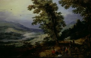 旅人のいる山道