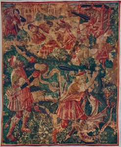 ヘラクレスの生涯からの場面」。オーデナルドのジョースが織ったタペストリー、1498年頃 1946年 作： Joos of Audenarde