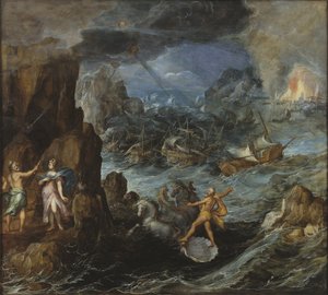 トロイからの航海家のギリシャ艦隊の難破船、1585-90年 作： Joos or Josse de Momper
