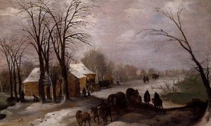 雪の中の旅人 作： Joos or Josse de The Younger Momper