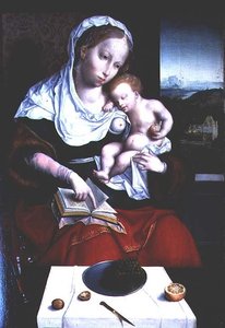 マドンナと子供 作： Joos van (school of) Cleve