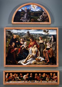 聖フランチェスコの聖痕、キリストの宣誓、最後の晩餐を描いた宣誓の祭壇画（ジェノバの小修道会教会より）1520年頃 作： Joos van Cleve