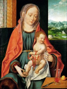 初期ネーデルランド美術：聖母子像 パー・クレーヴ、ヨース・ファン（約1485-1540）、1530年頃。木に油彩、74,3x56。ヴィエンヌ美術史博物館 作： Joos van Cleve