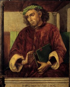 ローマの詩人・作家であるヴァージル（Virgilio, BC70-19）の肖像。ジャスト・ヘント（1435-1480）Ec.による絵画。フラム