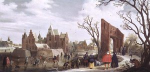 冬景色の中のスケーター 作： Joost Cornelisz. Droochsloot