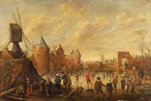 オランダの町の冬 作： Joost Cornelisz. Droochsloot