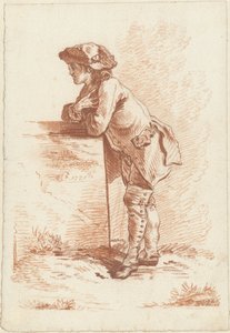 石に寄りかかる若い男 作： Jordanus Hoorn