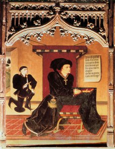 スペインの叙情詩人、サンティリャーナ侯爵イニゴ・ロペス・デ・メンドーサ（1398-1458）の肖像。スペイン公爵家のコレクション。ホルヘ・イングレスの絵画（15世紀