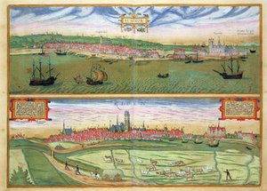 エルセンとリペン、ブラウン（1541-1622）とフランスホーゲンベルク（1535-90）による「世界」、1572年頃