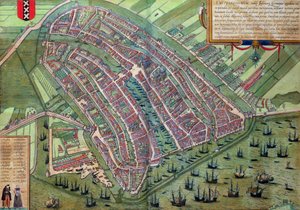 Braun（1541-1622）とFrans Hogenberg（1535-90）による &39;World&39;からのアムステルダムの地図、1572年