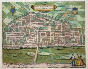 ブラウン（1541-1622）とフランツ・ホーゲンバーグ（1535-90）による「世界」の地図c.1572-1617