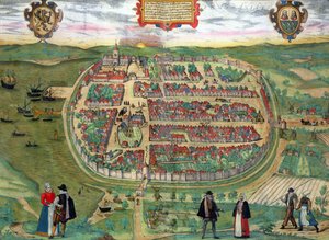 ブラウン（1541-1622）とフランツ・ホーゲンバーグ（1535-90）による「世界」からのコルドバの地図c.1572-1617