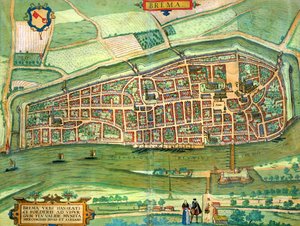 Braun（1541-1622）とFranz Hogenbergh（1535-90）による「世界」からのブレーメンの地図c.1572-1617