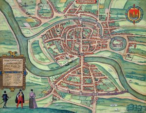 Braun（1541-1622）とFranz Hogenbergh（1535-90）による「世界」からのローマの地図c.1572-1617