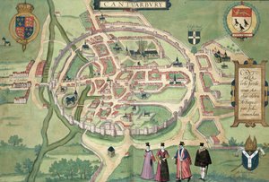カンタベリーの地図、ブラウン（1541-1622）とフランツホグネンバーグ（1535-90）による「世界」c.1572-1617